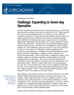Case Study: Underground Coal Mine